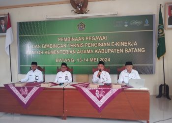 Pembinaan Pegawai Dan Bimbingan Teknis Pengisian E-Kinerja pada ASN di Lingkungan Kementerian Agama Kabupaten Batang