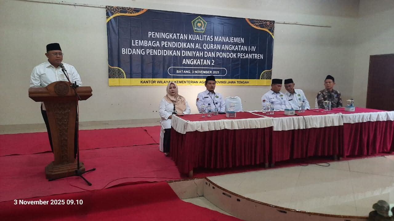 Kakanwil Buka Pelatihan Manajemen Lembaga Pendidikan Al-Qur’an
