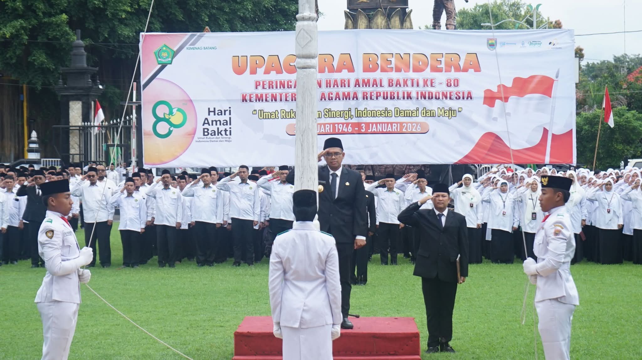 Meski Mendung Upacara HAB Ke 80 Kemenag Tetap Terlaksana